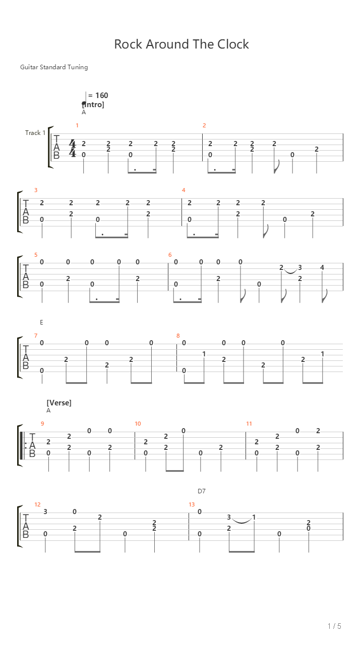 Rock Around The Clock吉他谱