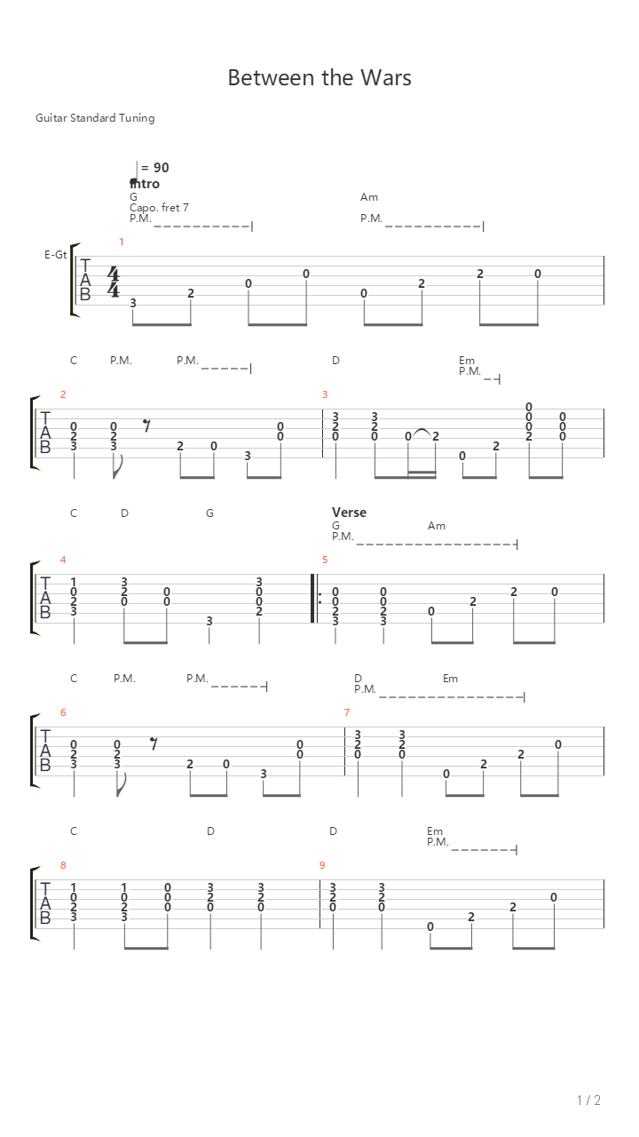 Between The Wars吉他谱