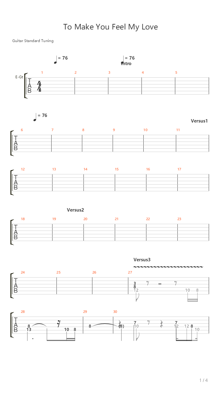 To Make You Feel My Love吉他谱
