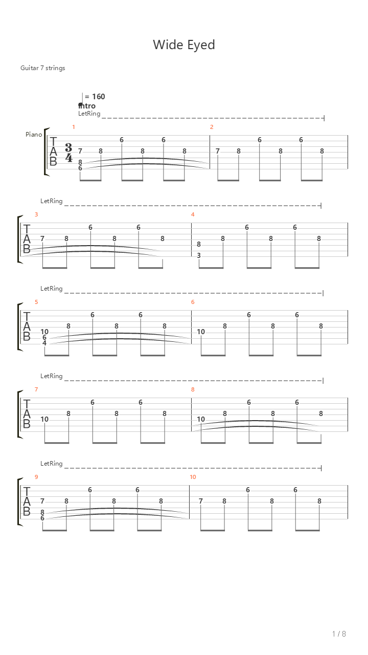 Wide Eyed吉他谱