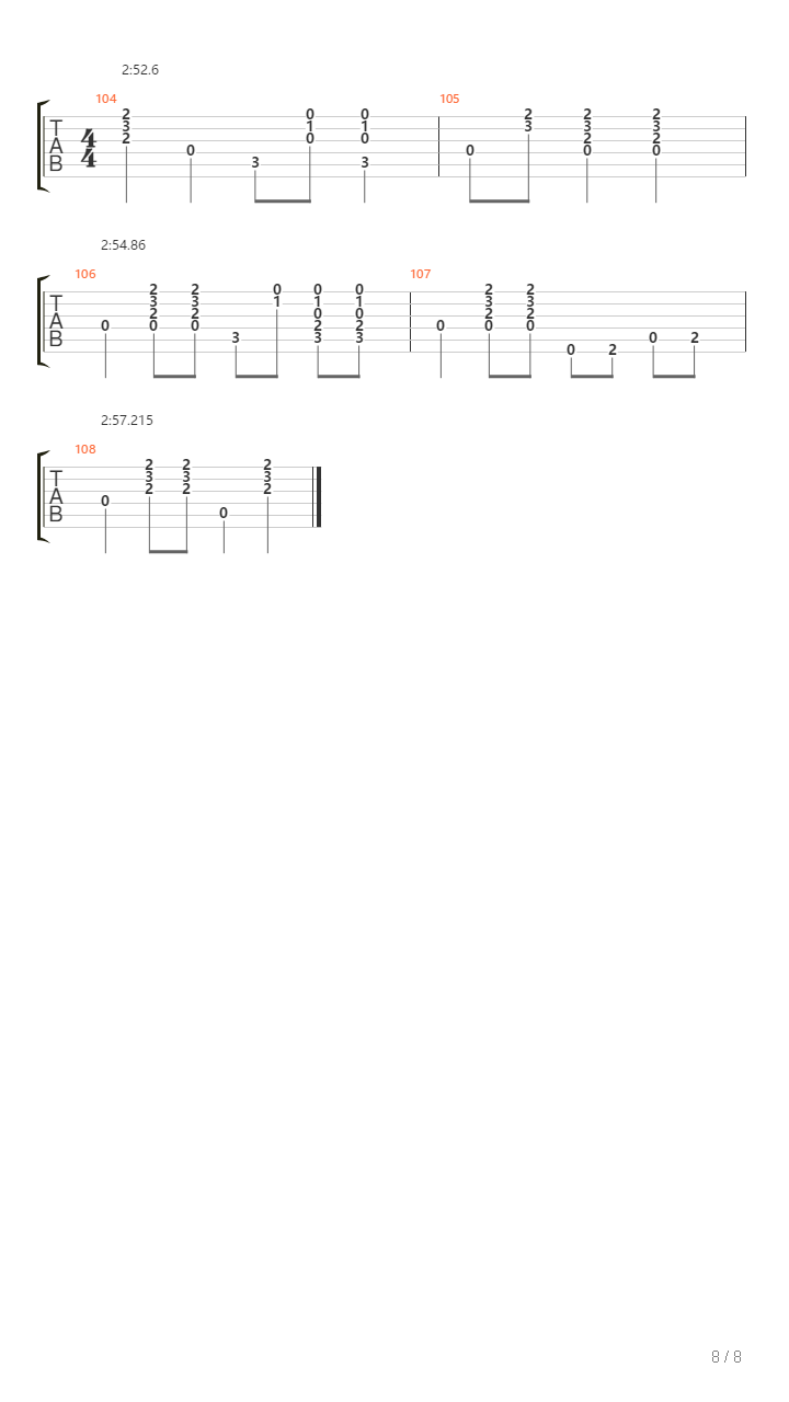 Tennessee Stud吉他谱