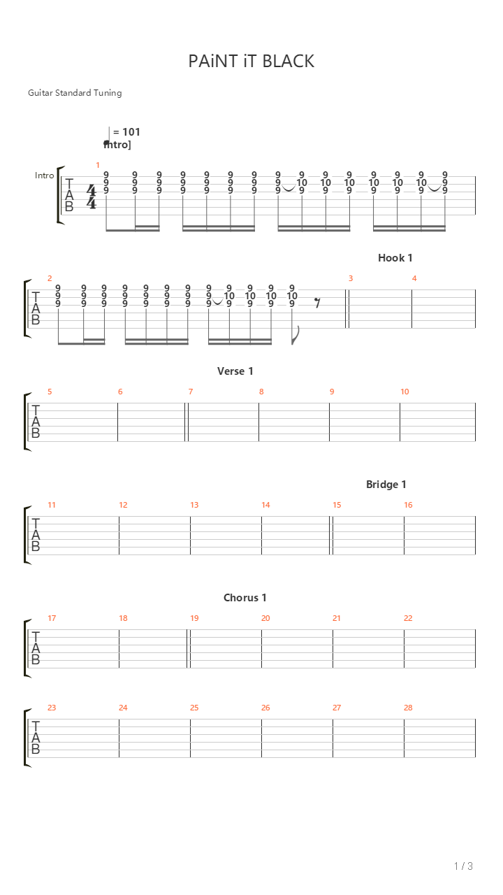 Paint It Black吉他谱