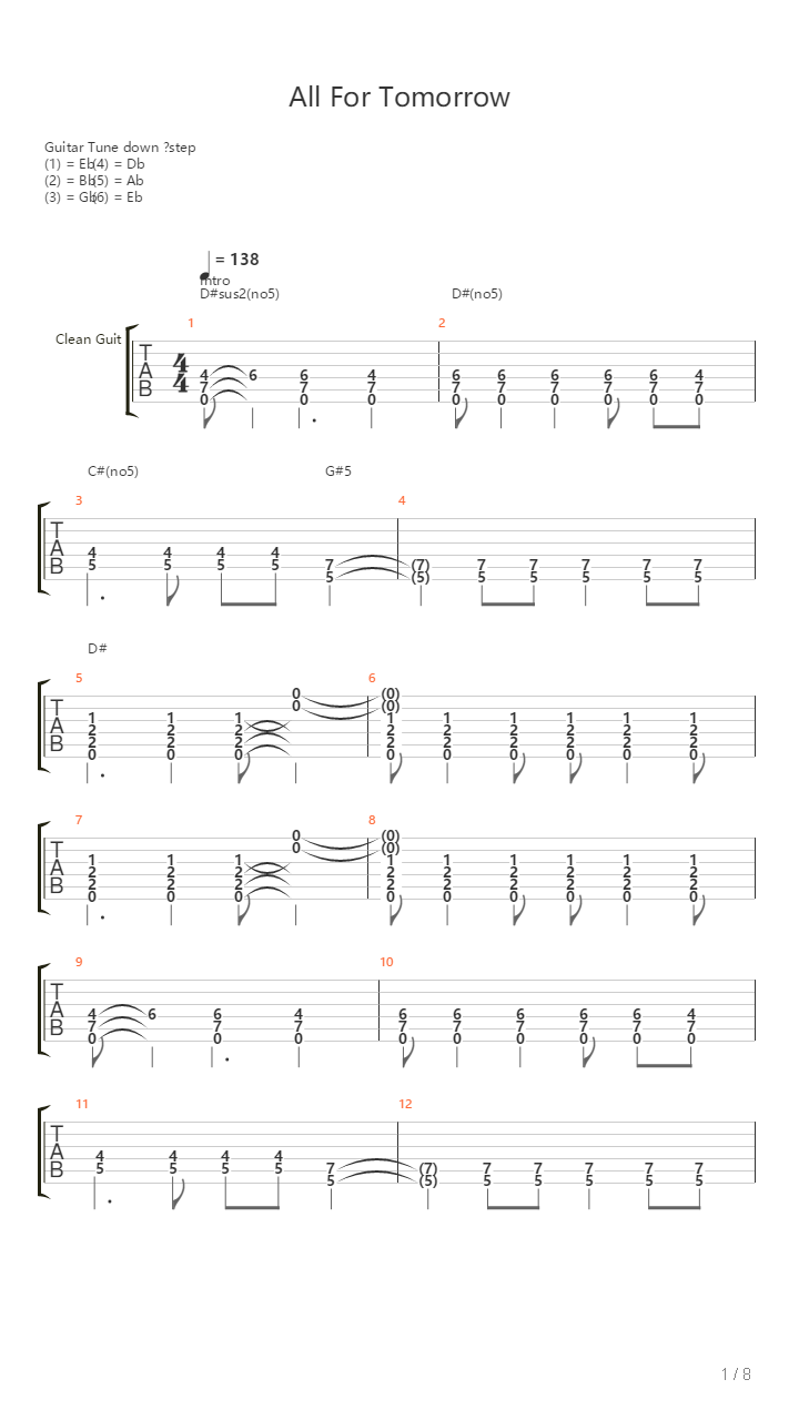All For Tomorrow吉他谱
