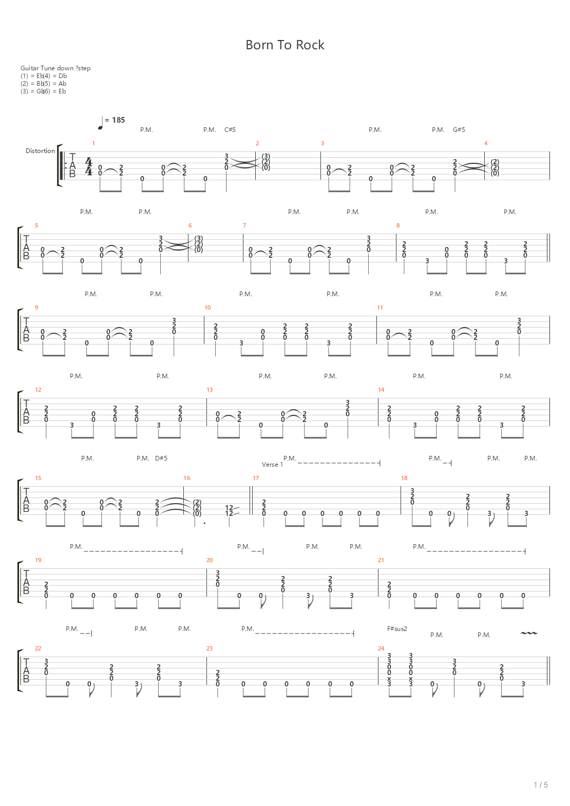 Born To Rock吉他谱