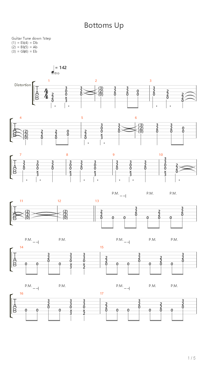 Bottoms Up吉他谱