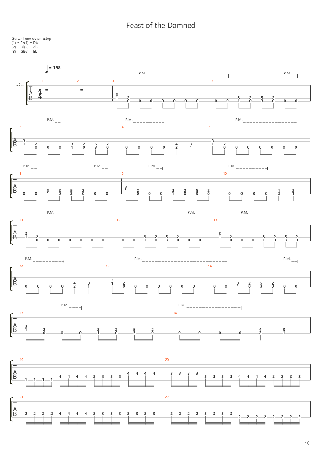 Feast Of The Damned吉他谱