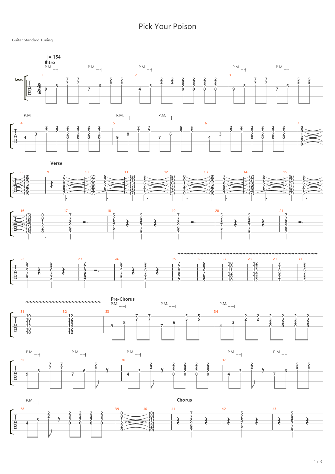 Pick Your Poison吉他谱