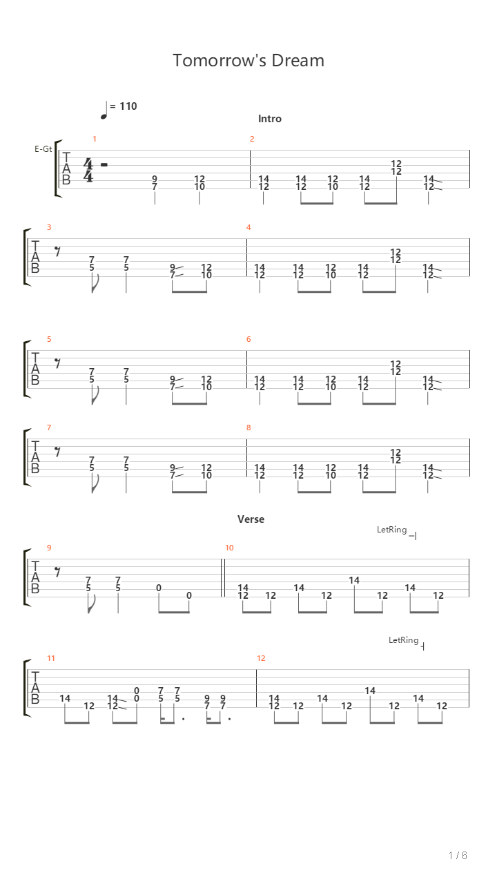 Tomorrows Dream吉他谱