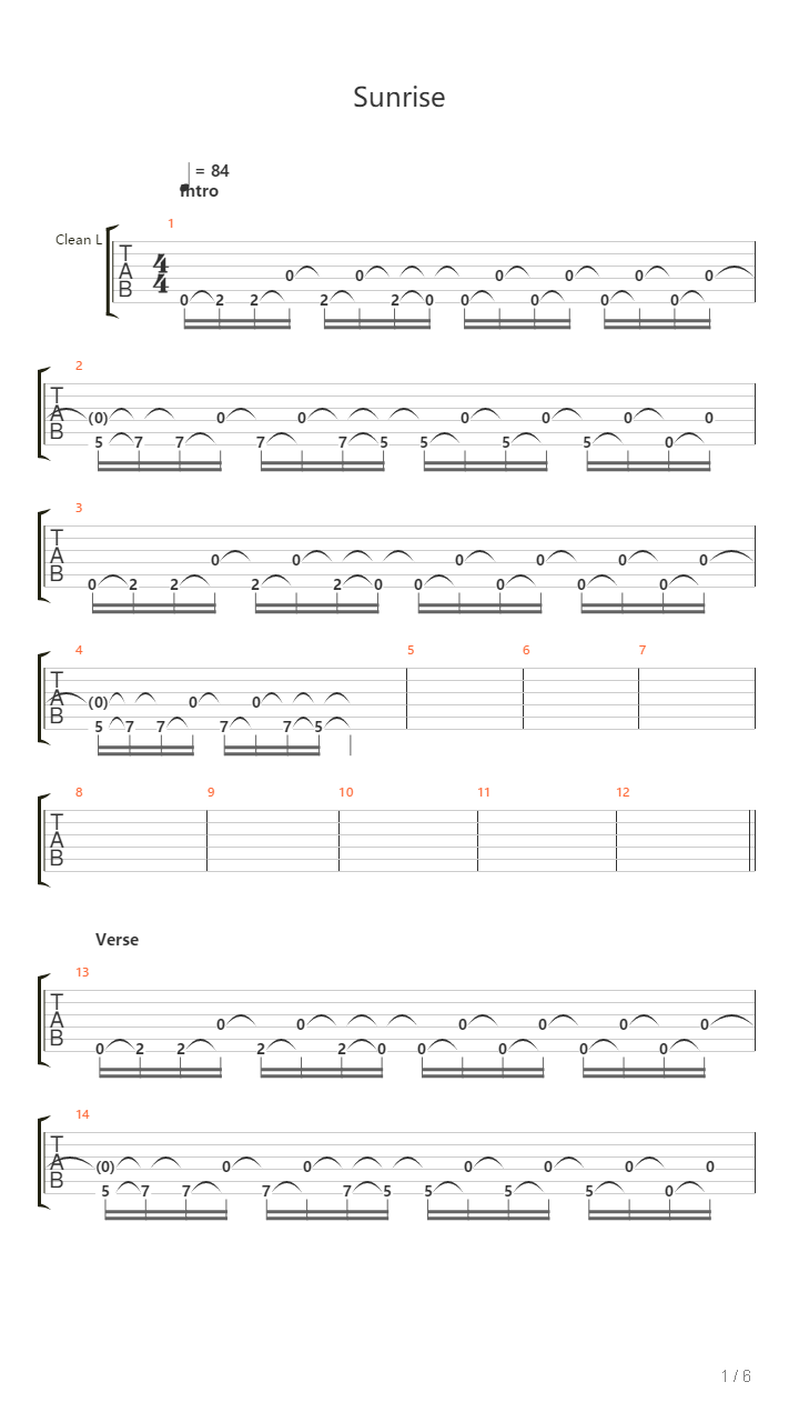 Sunrise吉他谱