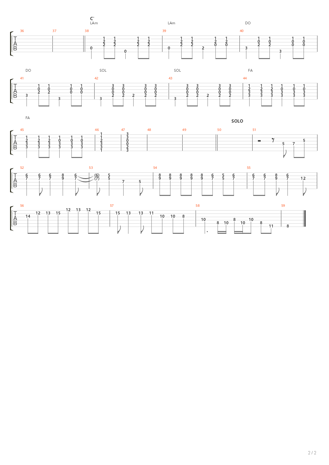 One Horse Town吉他谱