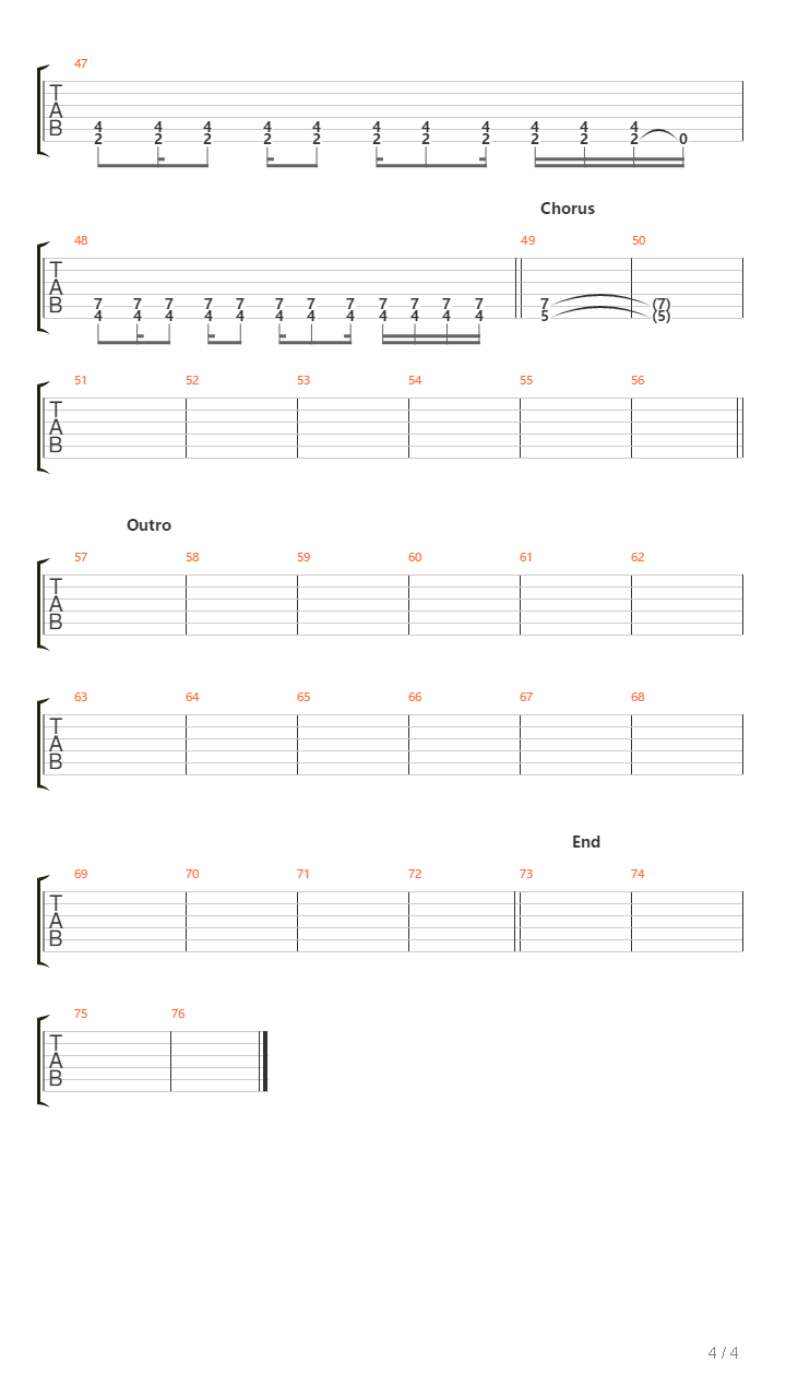 Down吉他谱