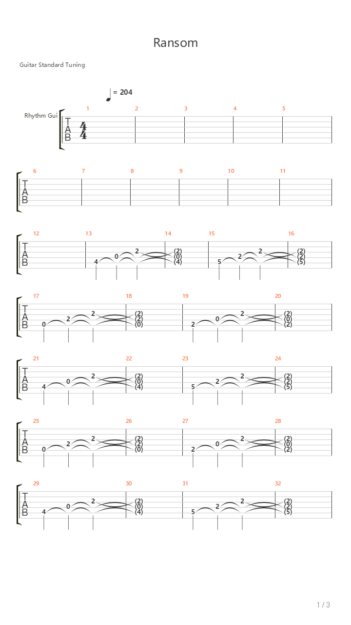 Ransom吉他谱