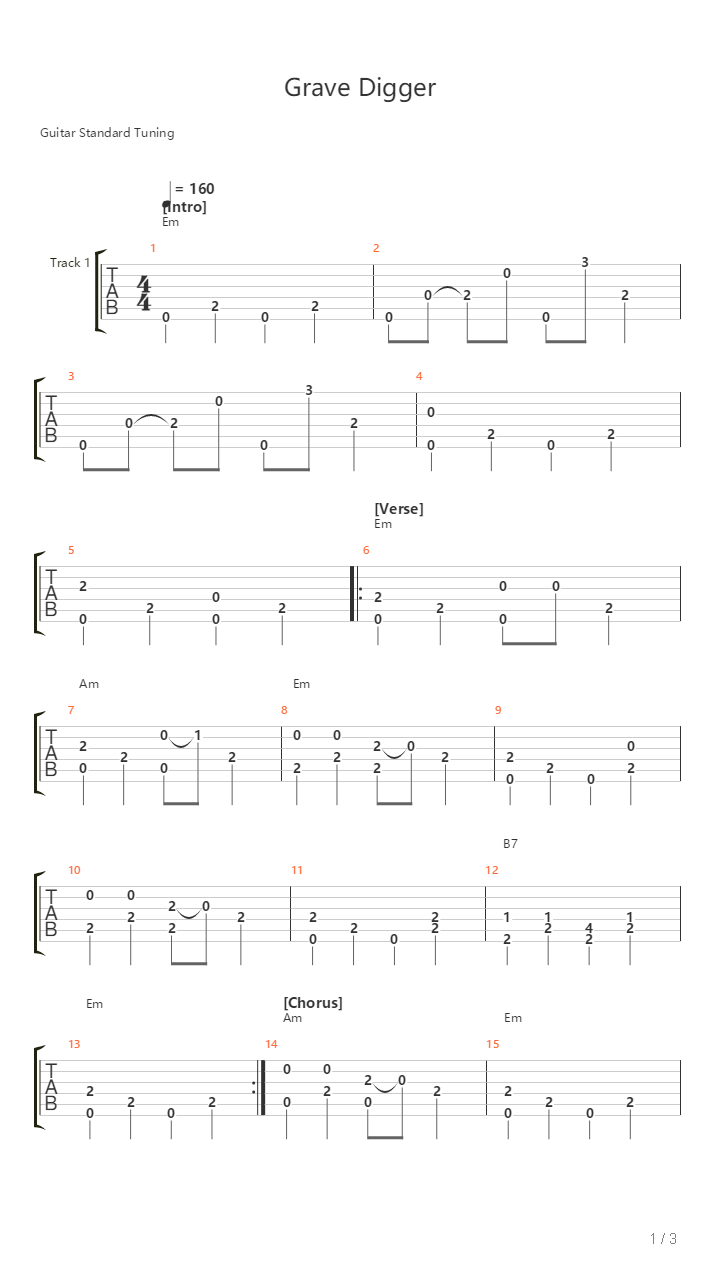 Grave Digger吉他谱