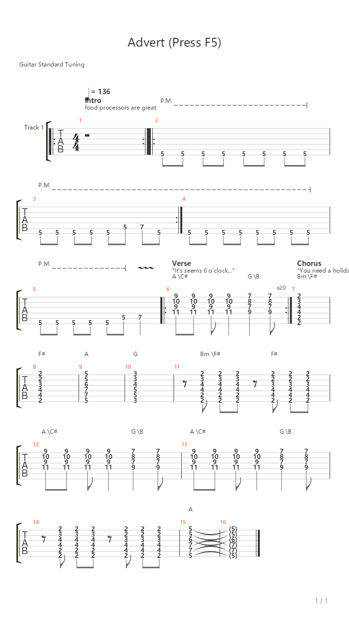 Advert吉他谱