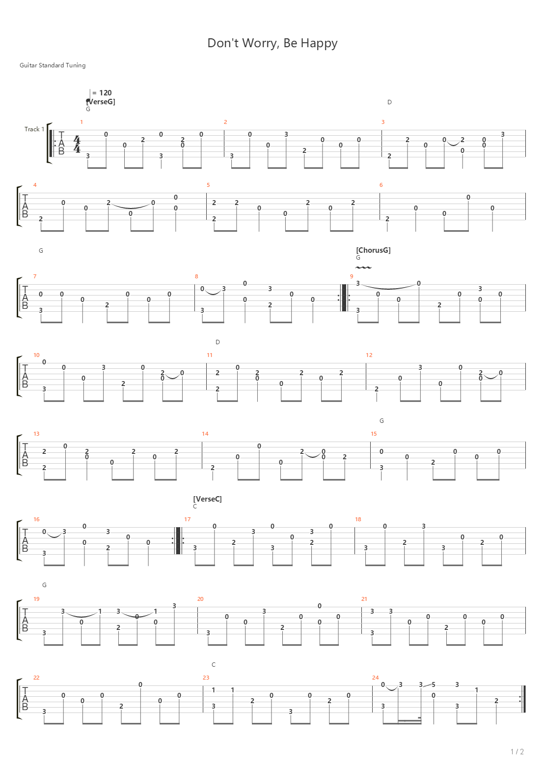 Dont Worry Be Happy吉他谱