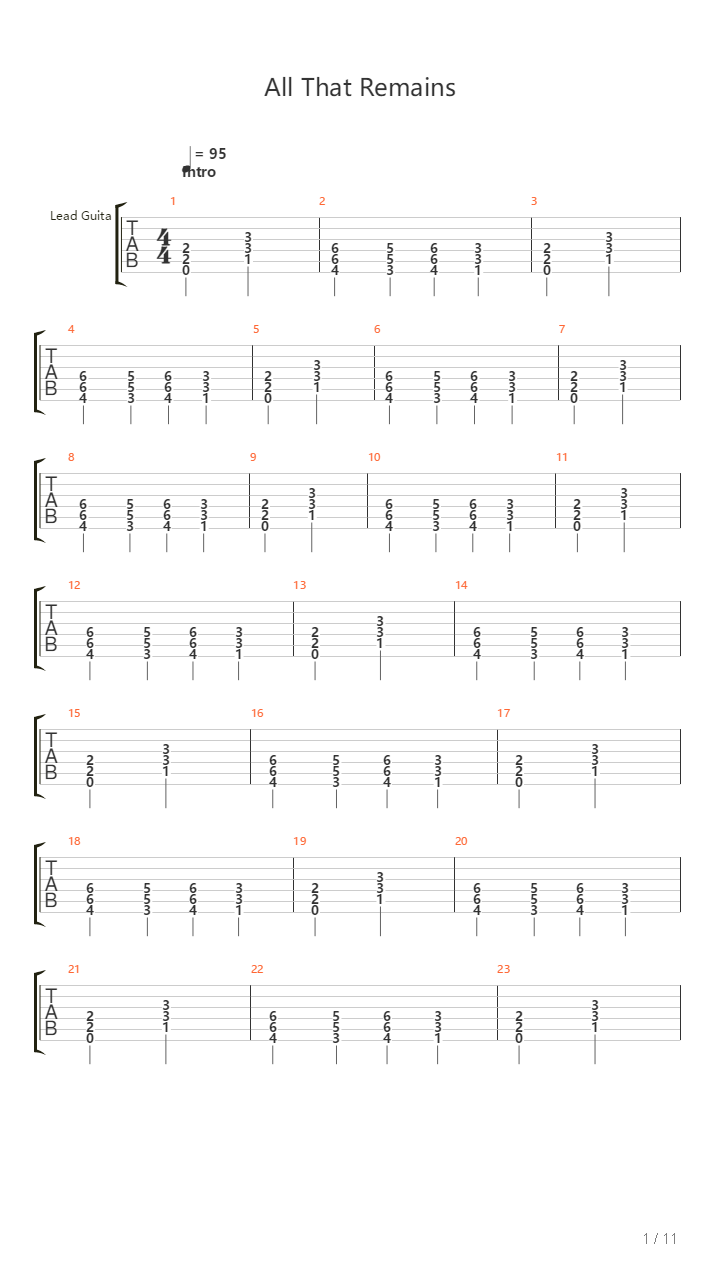 All That Remains吉他谱