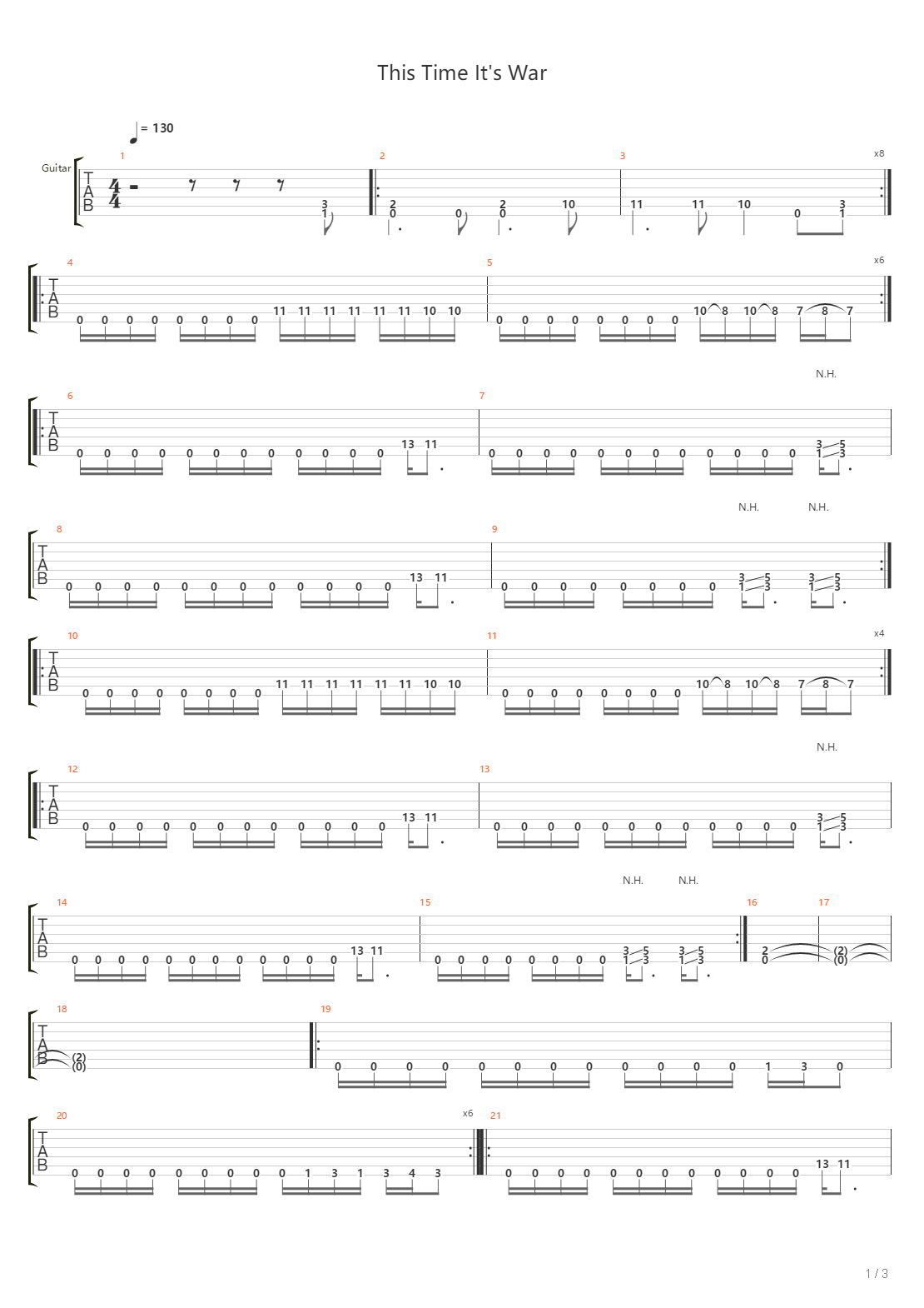 This Time Its War吉他谱