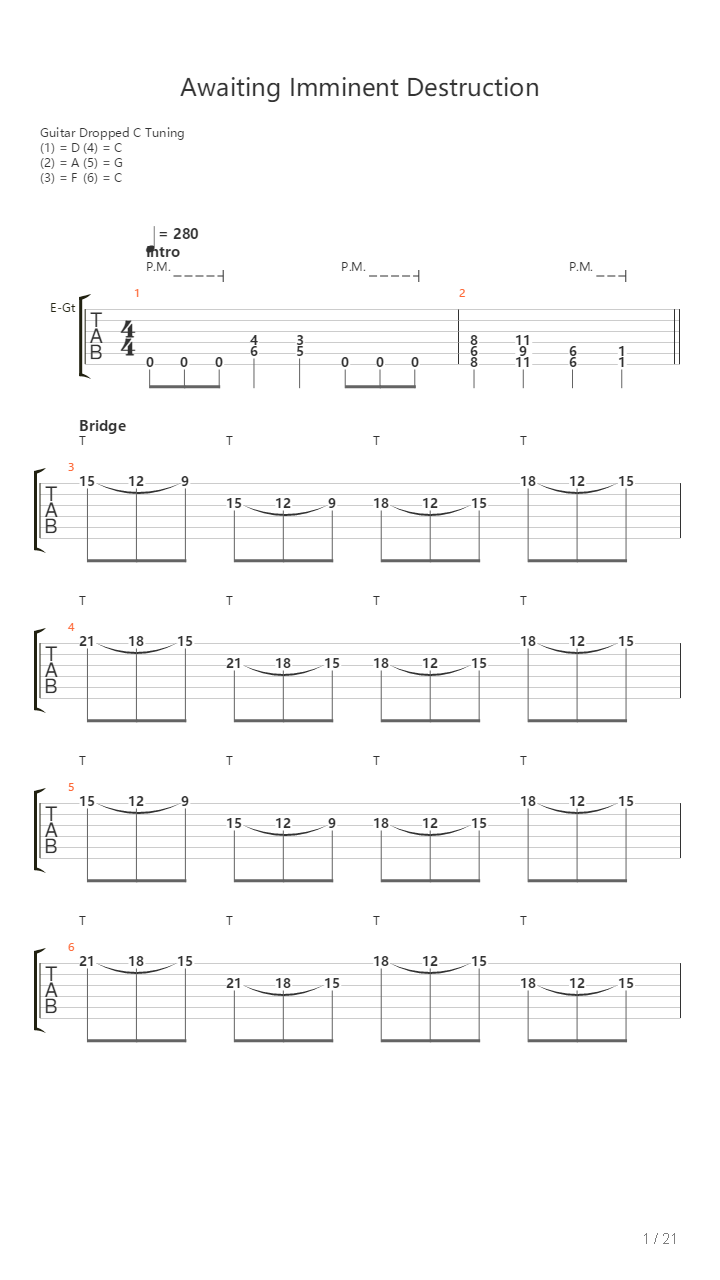 Awaiting Imminent Destruction吉他谱