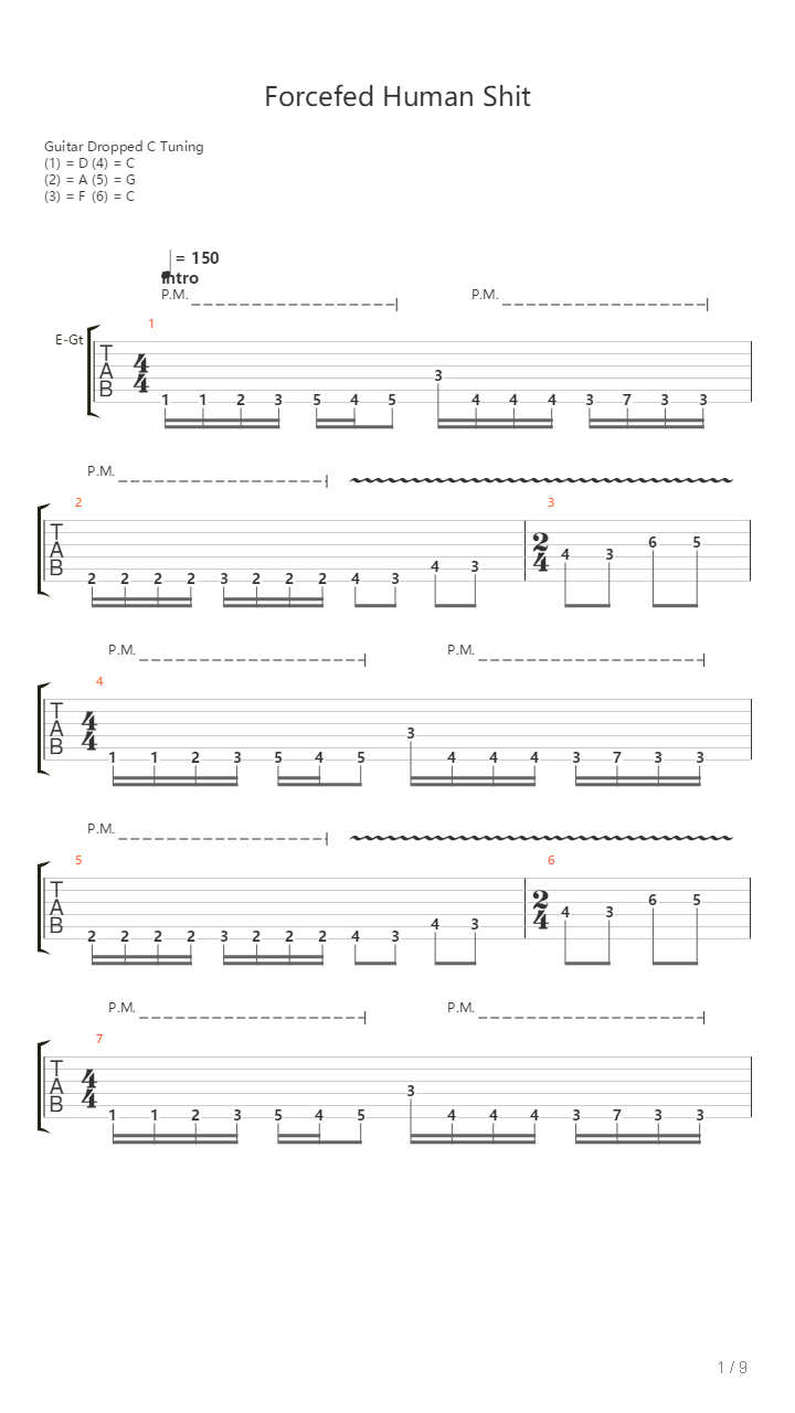 Forcefed Human Shit吉他谱