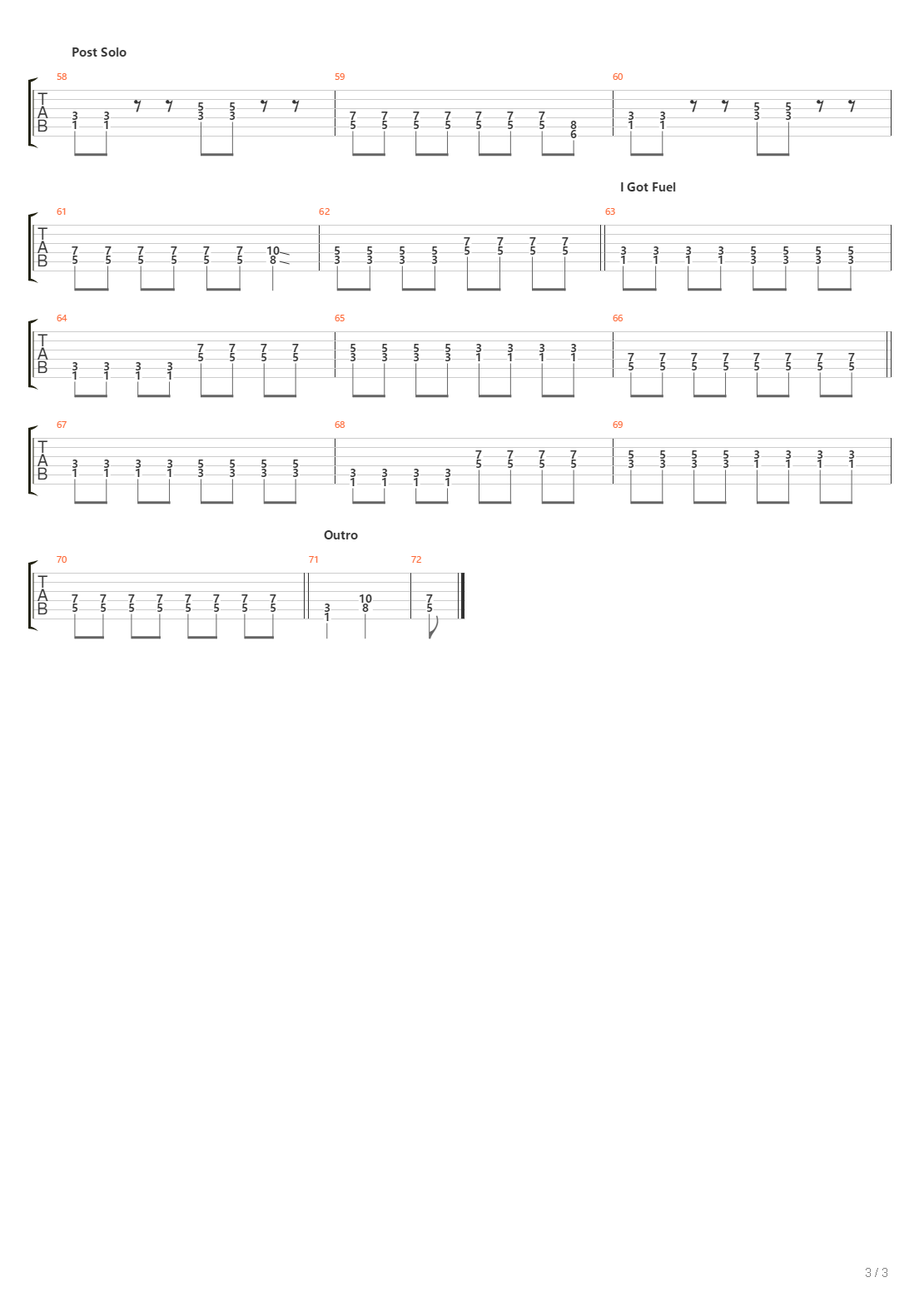 Fuel吉他谱