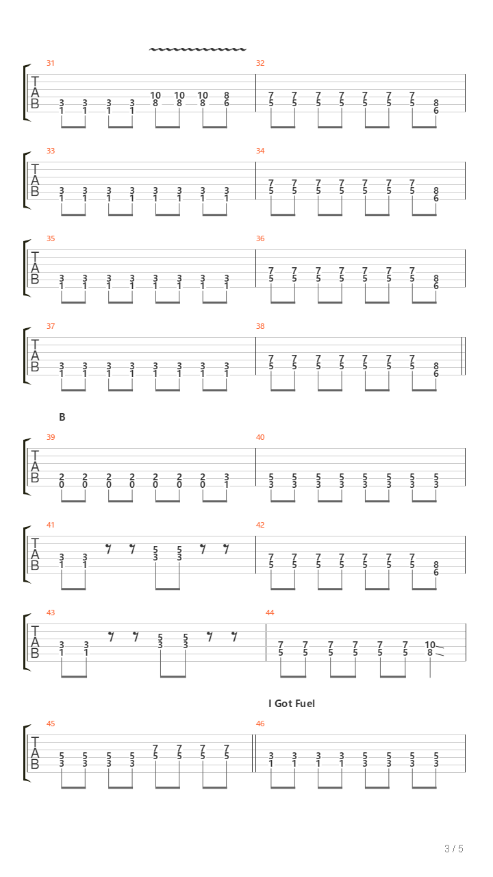 Fuel吉他谱