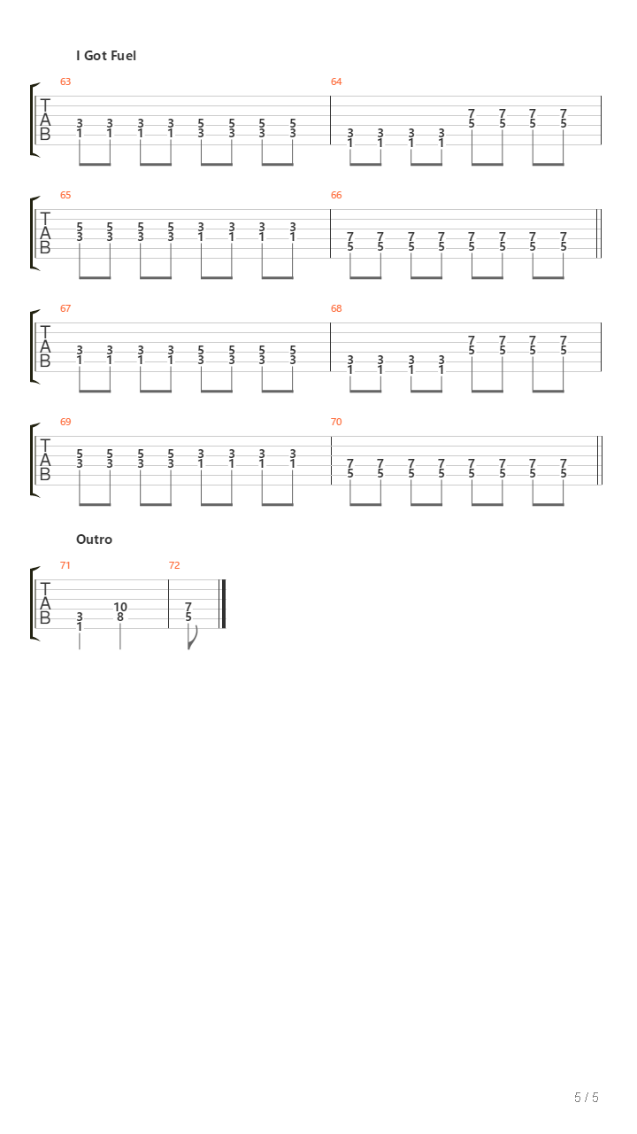 Fuel吉他谱