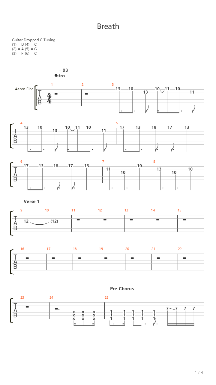 Breathe吉他谱