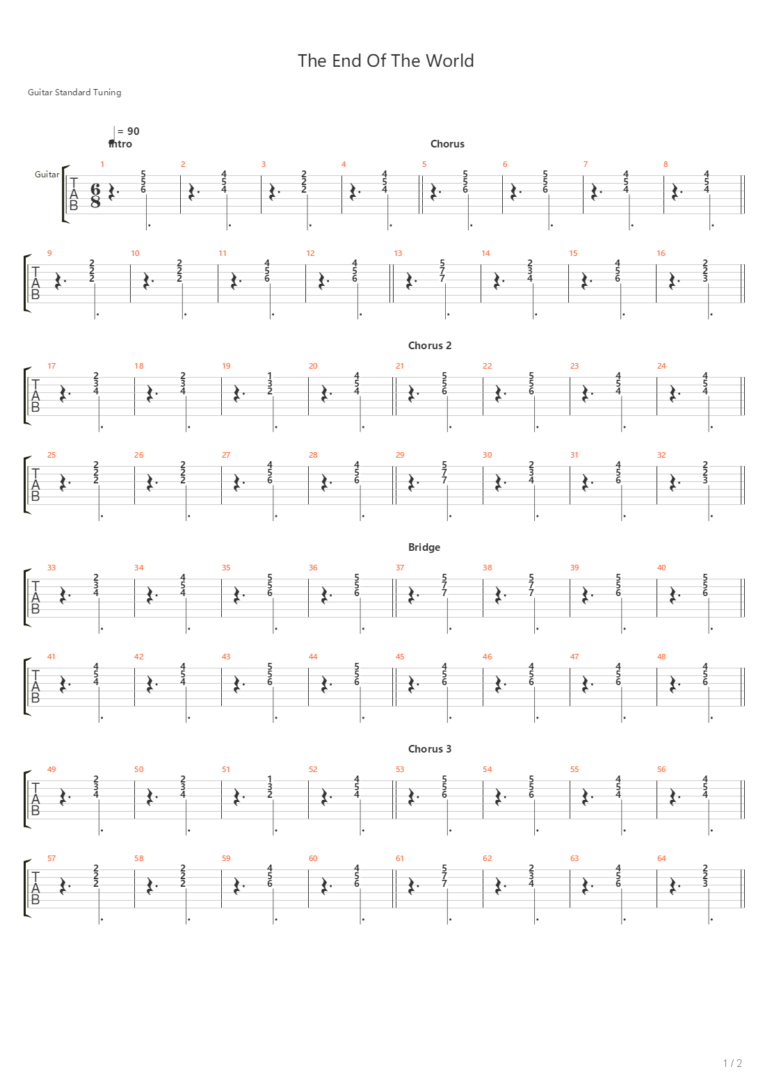 The End Of The World吉他谱