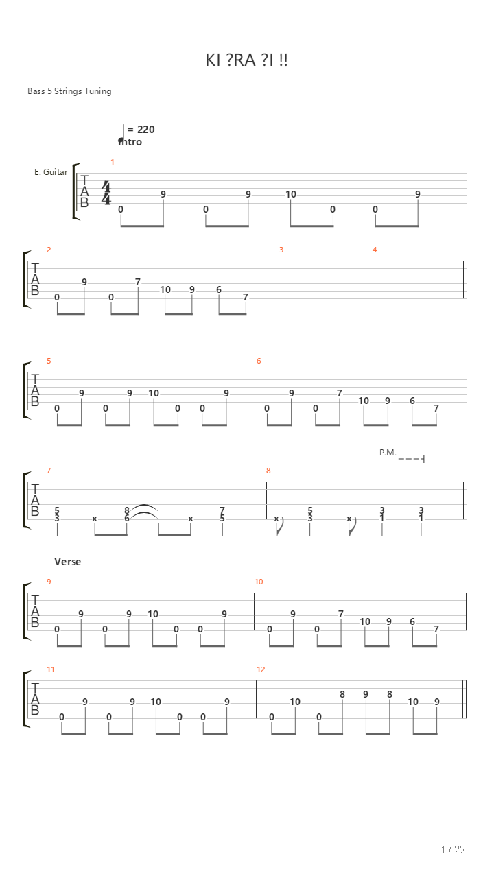 Ki Ra I吉他谱