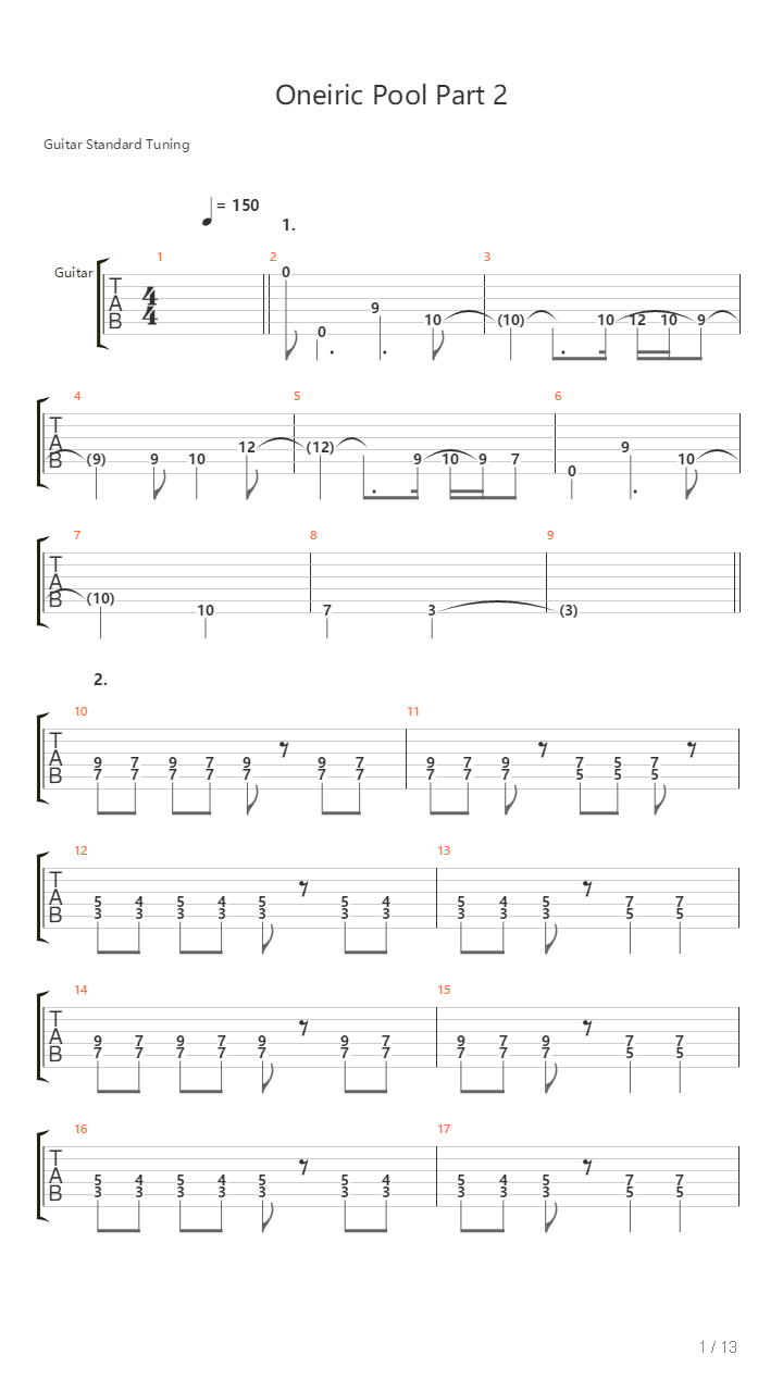 Oneiric Pool Part 2吉他谱