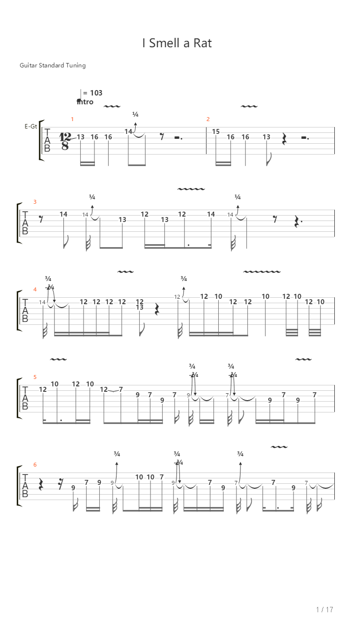 I Smell A Rat吉他谱