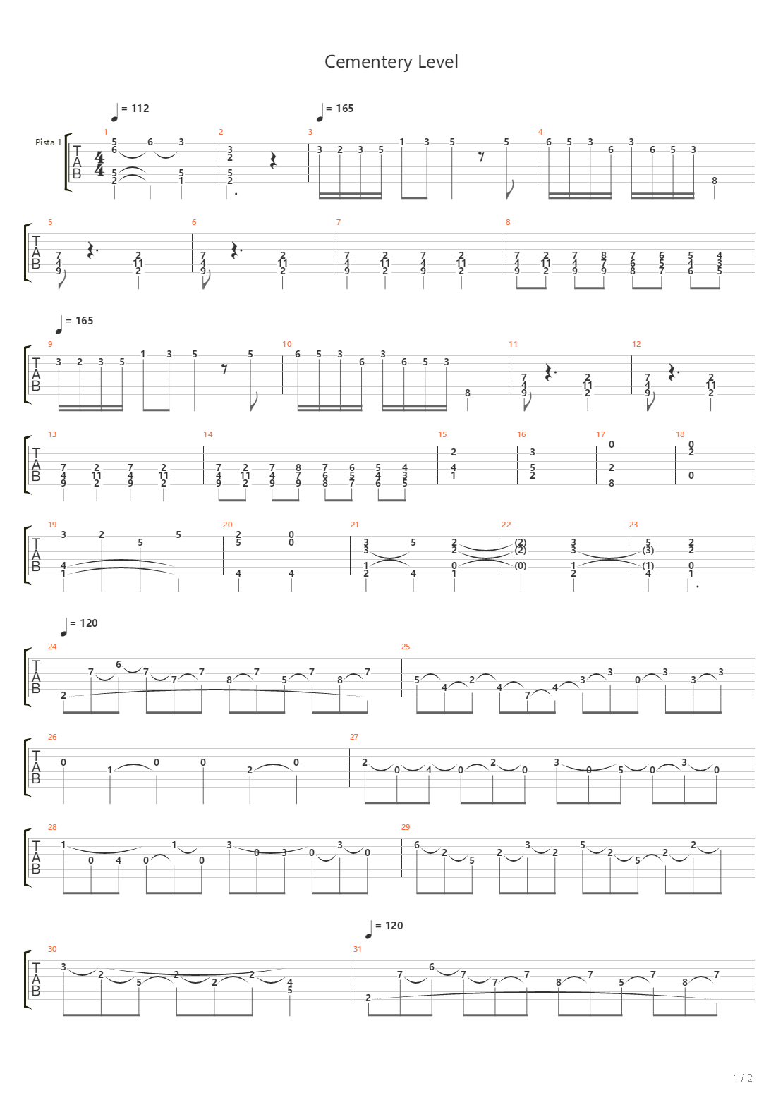 Cemetery Level 1吉他谱