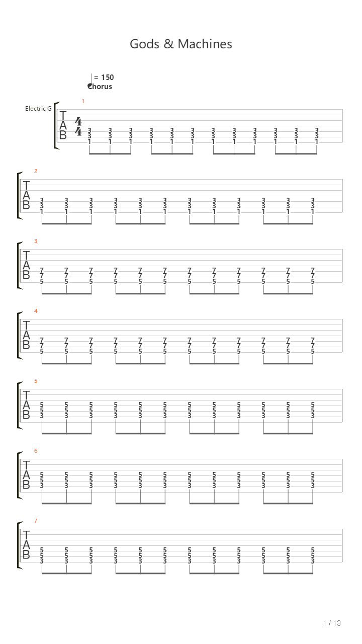 Gods And Machines吉他谱