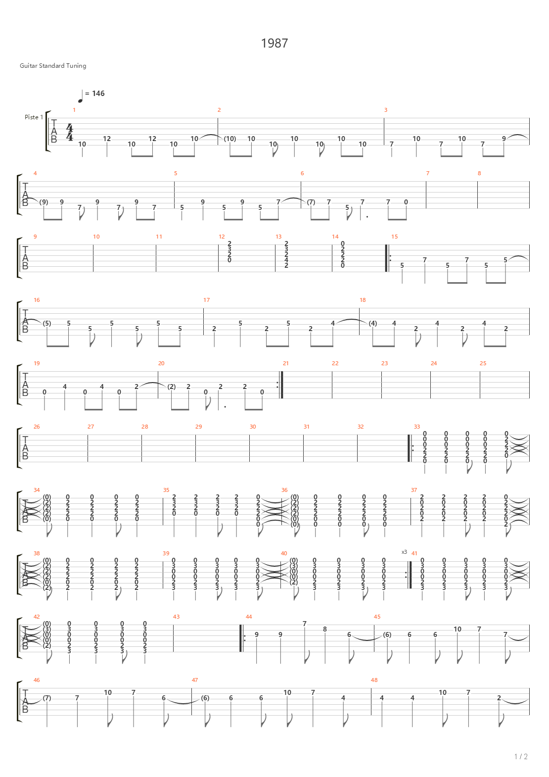 1987吉他谱