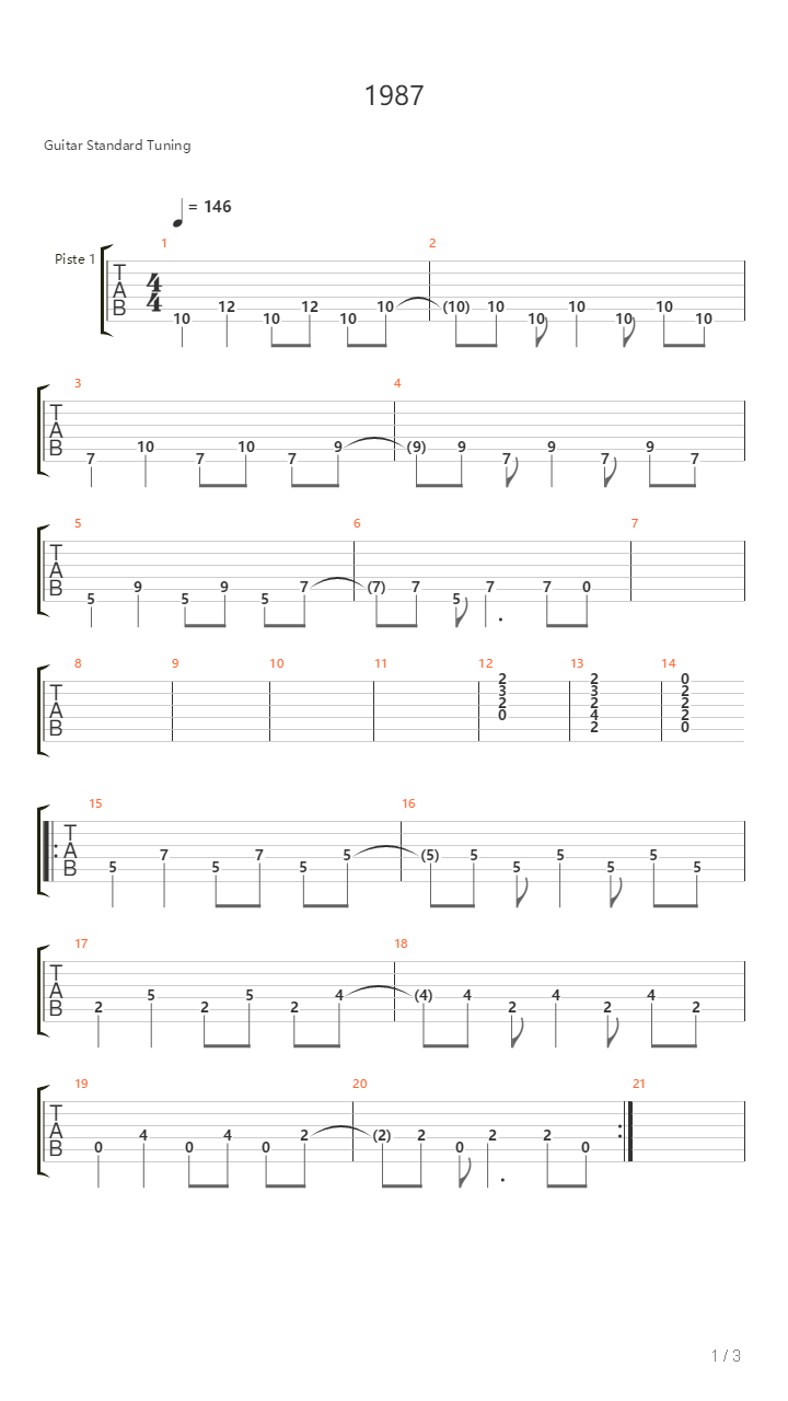 1987吉他谱