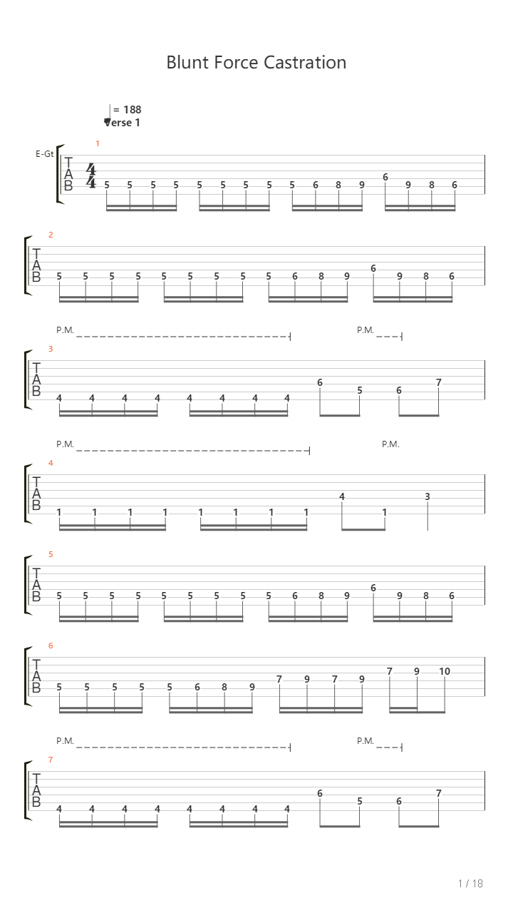 Blunt Force Castration吉他谱