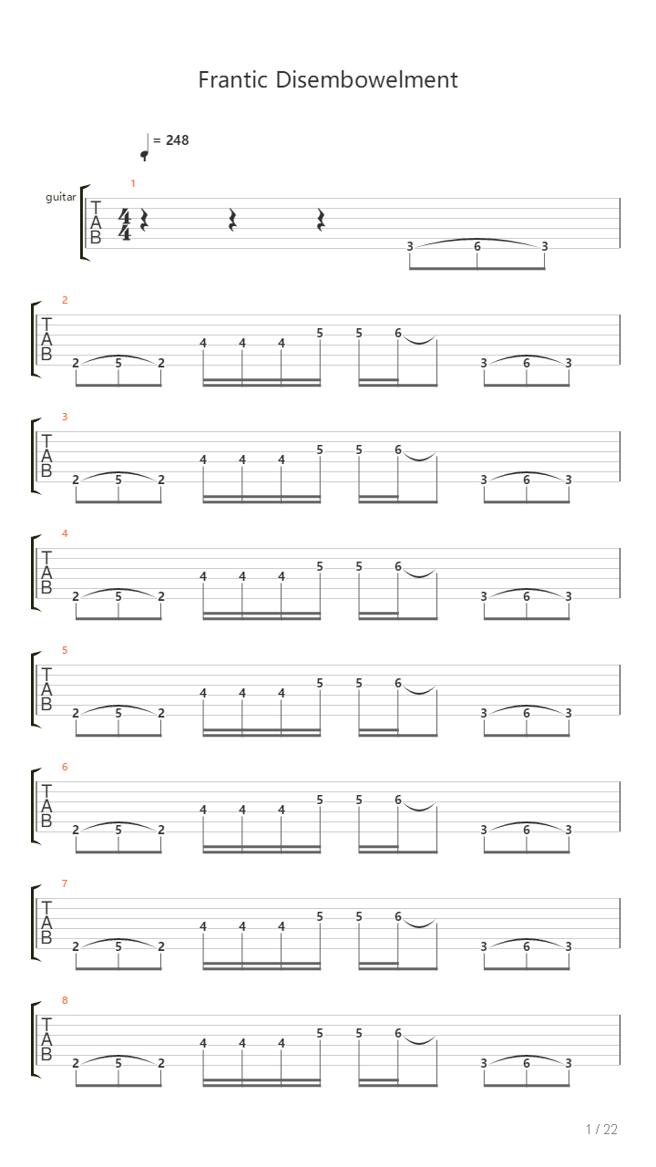 Frantic Disembowelment吉他谱