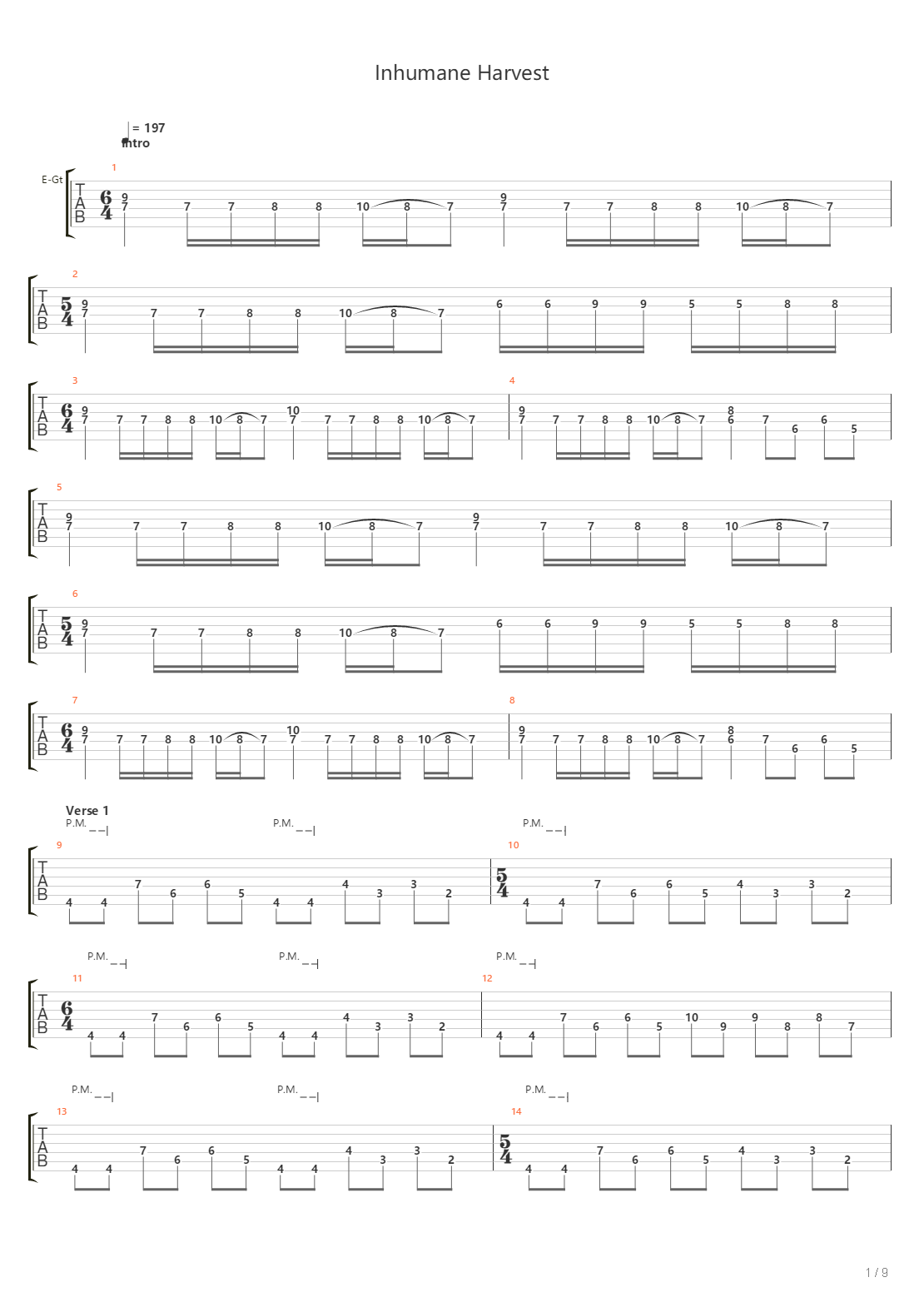 Inhumane Harvest吉他谱