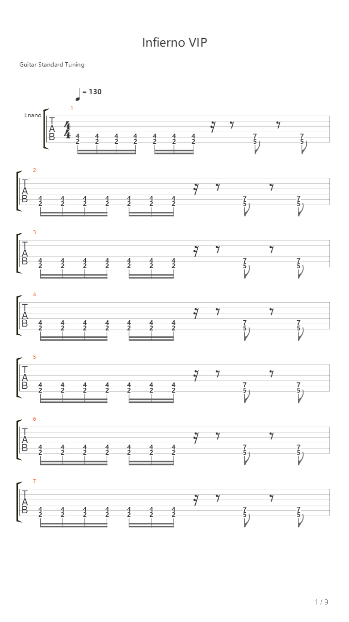 Infierno Vip吉他谱