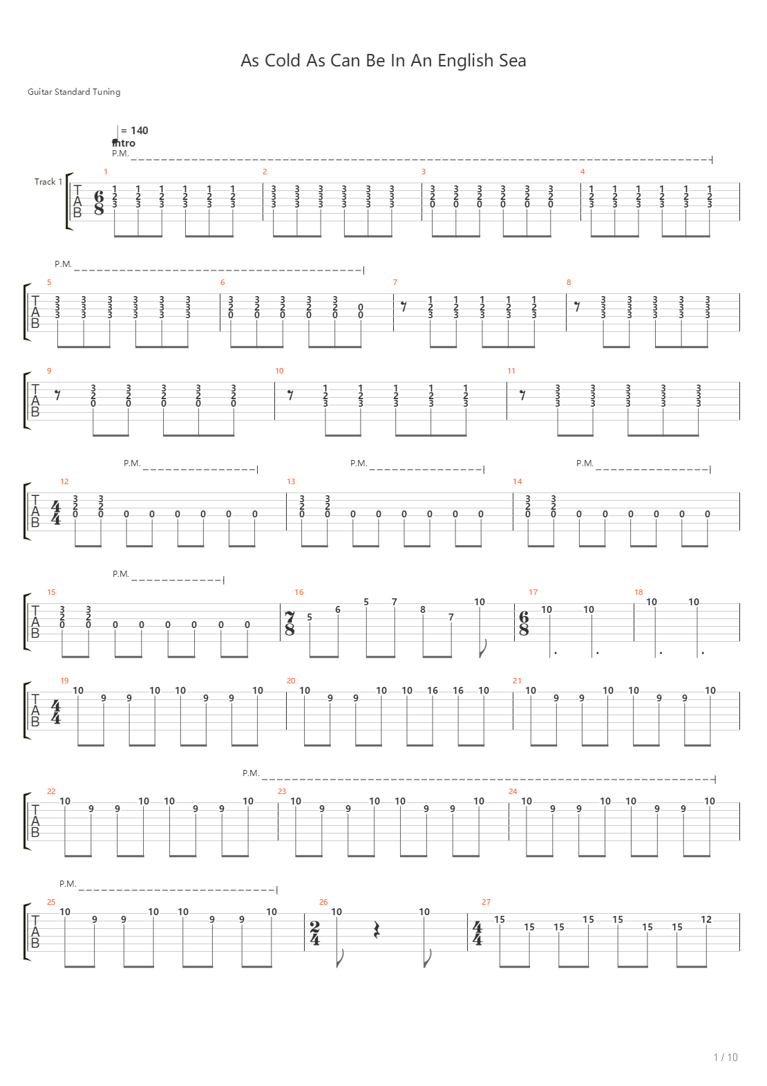 As Cold As Can Be In An English Sea吉他谱