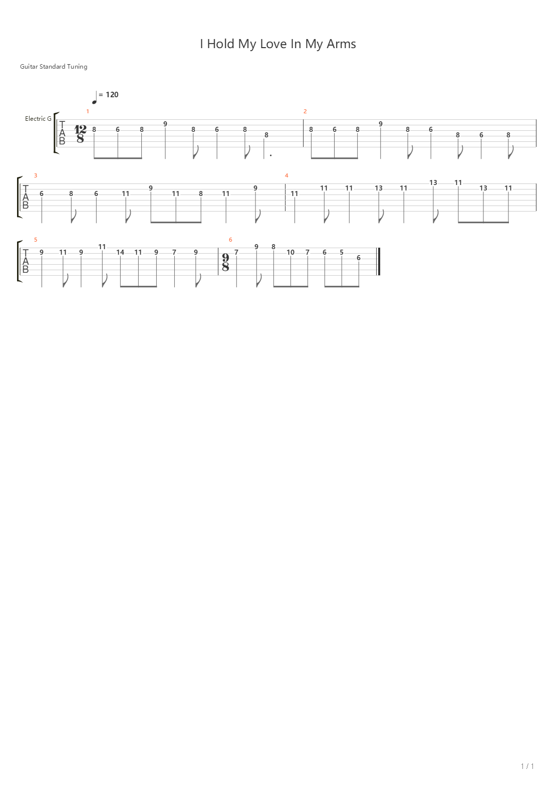 I Hold My Love In My Arms吉他谱