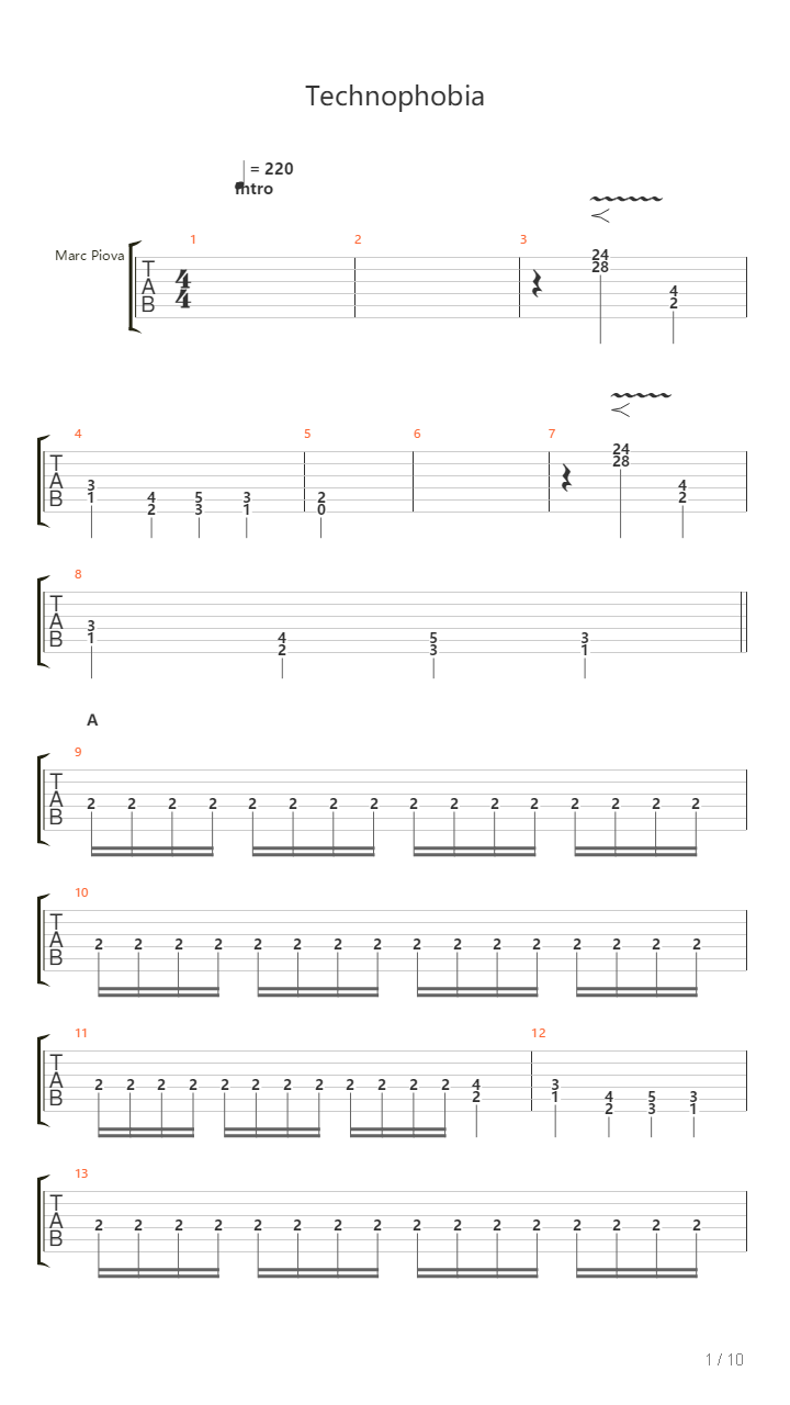 Technophobia吉他谱