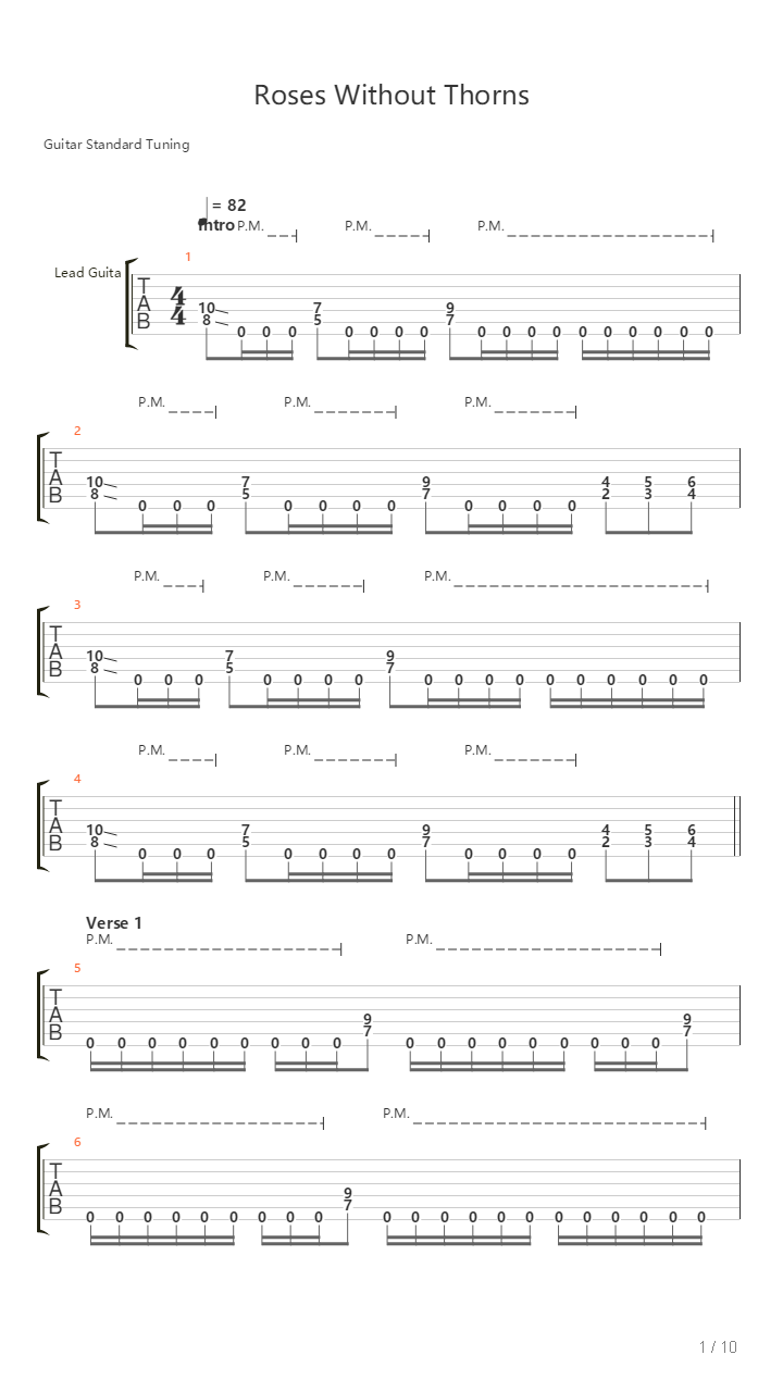 Roses Without Thorns吉他谱