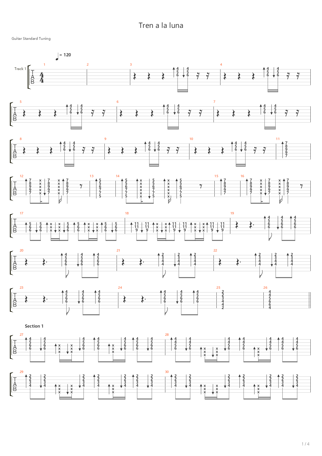 Tren A La Luna吉他谱