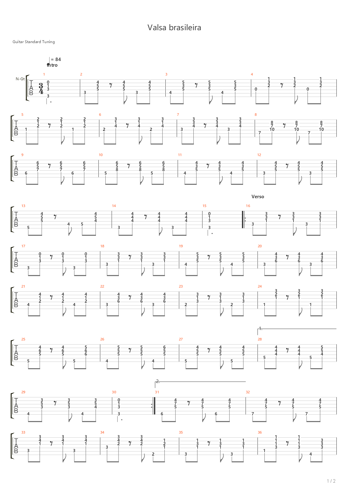 Valsa Brasileira吉他谱