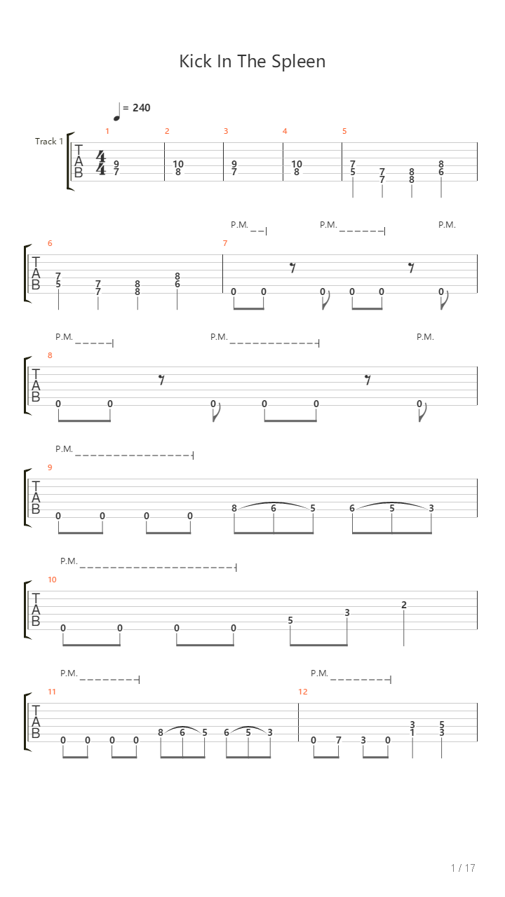 Kick In A Spleen吉他谱