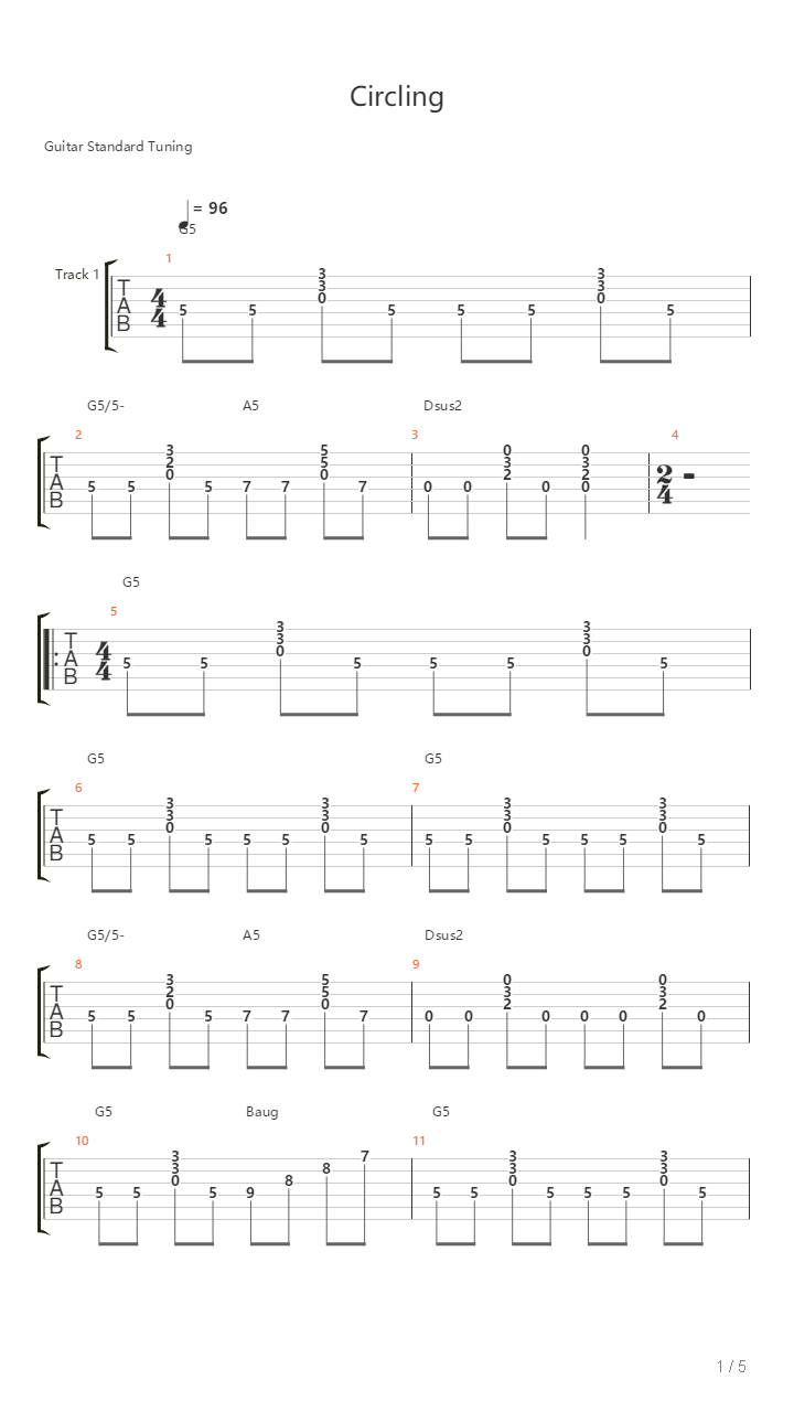 Circling吉他谱
