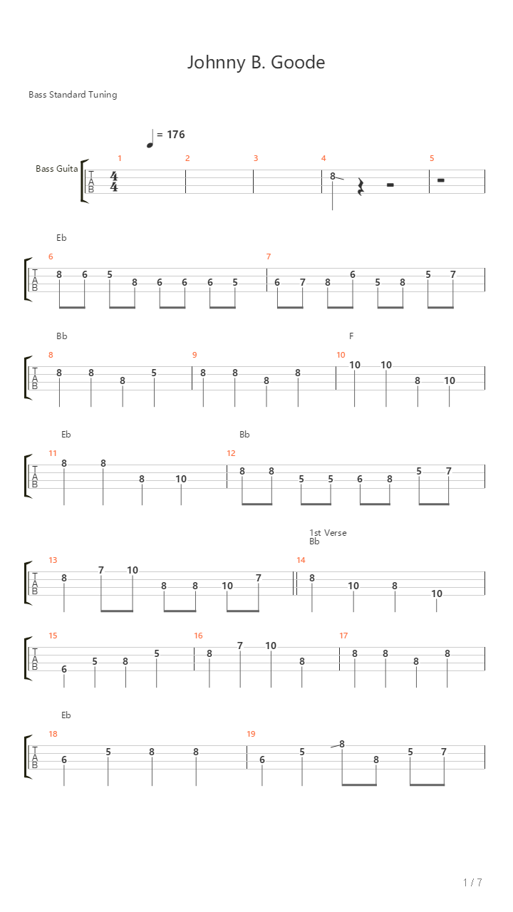 Johnny B Goode吉他谱