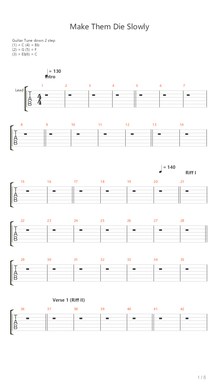Make Them Die Slowly吉他谱