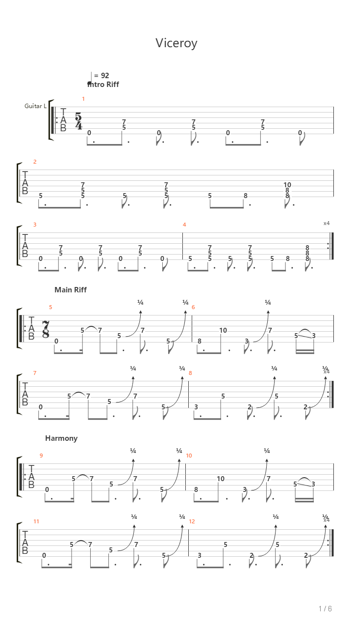 Viceroy吉他谱